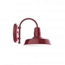 Montclair Light Works SCC181-55-G06 - 10" Warehouse shade, wall mount sconce with Frosted Glass and guard, Barn Red