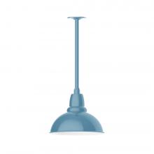 Montclair Light Works STA106-54-H30-L12 - 12" Cafe shade, stem mount LED Pendant with canopy, Light Blue