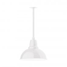 Montclair Light Works STA107-44-H36-L13 - 14" Cafe shade, stem mount LED Pendant with canopy, White