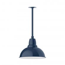 Montclair Light Works STA107-50-H36-L13 - 14" Cafe shade, stem mount LED Pendant with canopy, Navy