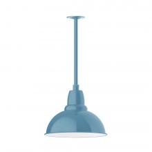 Montclair Light Works STA107-54-H36-L13 - 14" Cafe shade, stem mount LED Pendant with canopy, Light Blue