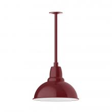 Montclair Light Works STA107-55-H36-L13 - 14" Cafe shade, stem mount LED Pendant with canopy, Barn Red