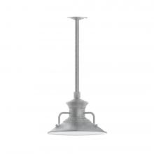 Montclair Light Works STA142-49-H36-L12 - 12" Homestead shade, stem mount LED Pendant with canopy, Painted Galvanized