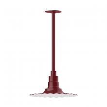 Montclair Light Works STA158-55 - 12" Radial shade, stem mount pendant with canopy, Barn Red
