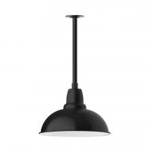 Montclair Light Works STB108-41-T24-L13 - 16" Cafe shade, stem mount LED Pendant with canopy, Black