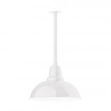 Montclair Light Works STB108-44-T24-L13 - 16" Cafe shade, stem mount LED Pendant with canopy, White