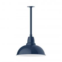 Montclair Light Works STB108-50-T24-L13 - 16" Cafe shade, stem mount LED Pendant with canopy, Navy