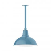 Montclair Light Works STB108-54-T24-L13 - 16" Cafe shade, stem mount LED Pendant with canopy, Light Blue