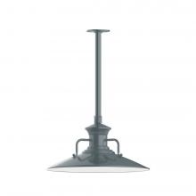 Montclair Light Works STB143-40-T24-L13 - 18" Homestead shade, stem mount LED Pendant with canopy, Slate Gray