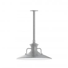 Montclair Light Works STB143-49-T30-L13 - 18" Homestead shade, stem mount LED Pendant with canopy, Painted Galvanized