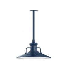 Montclair Light Works STB143-50-T24-L13 - 18" Homestead shade, stem mount LED Pendant with canopy, Navy