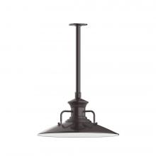 Montclair Light Works STB143-51-T24-L13 - 18" Homestead shade, stem mount LED Pendant with canopy, Architectural Bronze