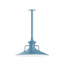 Montclair Light Works STB143-54-T30-L13 - 18" Homestead shade, stem mount LED Pendant with canopy, Light Blue