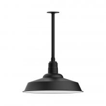 Montclair Light Works STB186-41-L14 - 20" Warehouse shade, stem mount LED Pendant with canopy, Black