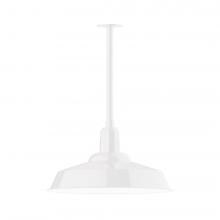 Montclair Light Works STB186-44-L14 - 20" Warehouse shade, stem mount LED Pendant with canopy, White