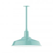 Montclair Light Works STB186-48-L14 - 20" Warehouse shade, stem mount LED Pendant with canopy, Sea Green