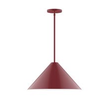 Montclair Light Works STG423-55-L13 - 18" Axis Cone LED Stem Hung Pendant, Barn Red