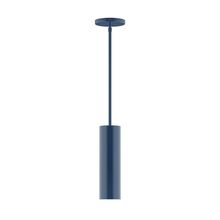 Montclair Light Works STG426-50-L10 - 3.5" x 12" Axis Mini Cylinder LED Stem Hung Pendant, Navy