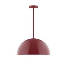 Montclair Light Works STG433-55-L13 - 18" Axis Dome LED Stem Hung Pendant, Barn Red