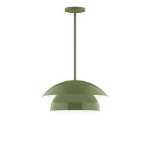 Montclair Light Works STGX446-22-L12 - 16" Nest LED Stem Hung Pendant, Fern Green