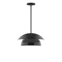 Montclair Light Works STGX446-41-L12 - 16" Nest LED Stem Hung Pendant, Black