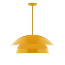 Montclair Light Works STGX447-21-L13 - 24" Nest LED Stem Hung Pendant, Bright Yellow