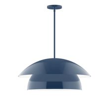 Montclair Light Works STGX447-50-L13 - 24" Nest LED Stem Hung Pendant, Navy