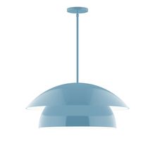 Montclair Light Works STGX447-54-L13 - 24" Nest LED Stem Hung Pendant, Light Blue