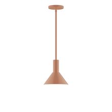 Montclair Light Works STGX451-19-L10 - 8" Stack Mini Cone LED Stem Hung Pendant, Terracotta