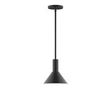 Montclair Light Works STGX451-41-L10 - 8" Stack Mini Cone LED Stem Hung Pendant, Black