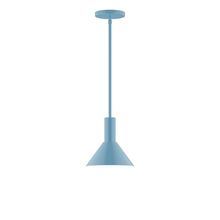 Montclair Light Works STGX451-54-L10 - 8" Stack Mini Cone LED Stem Hung Pendant, Light Blue