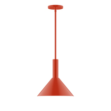 Montclair Light Works STGX466-26 - 12" Chase Stem Hung Pendant, Vermillion