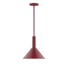 Montclair Light Works STGX466-55-L12 - 12" Stack Cone LED Stem Hung Pendant, Barn Red