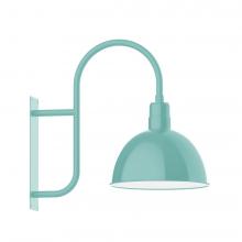 Montclair Light Works WMF117-48-W16-L13 - 16" Deep Bowl shade, LED Wall Mount light with wire grill, Sea Green