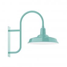 Montclair Light Works WMF185-48-W18-L13 - 18" Warehouse shade, LED Wall Mount light with wire grill, Sea Green