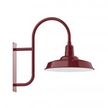 Montclair Light Works WMF185-55-L13 - 18" Warehouse shade, LED Wall Mount light, Barn Red