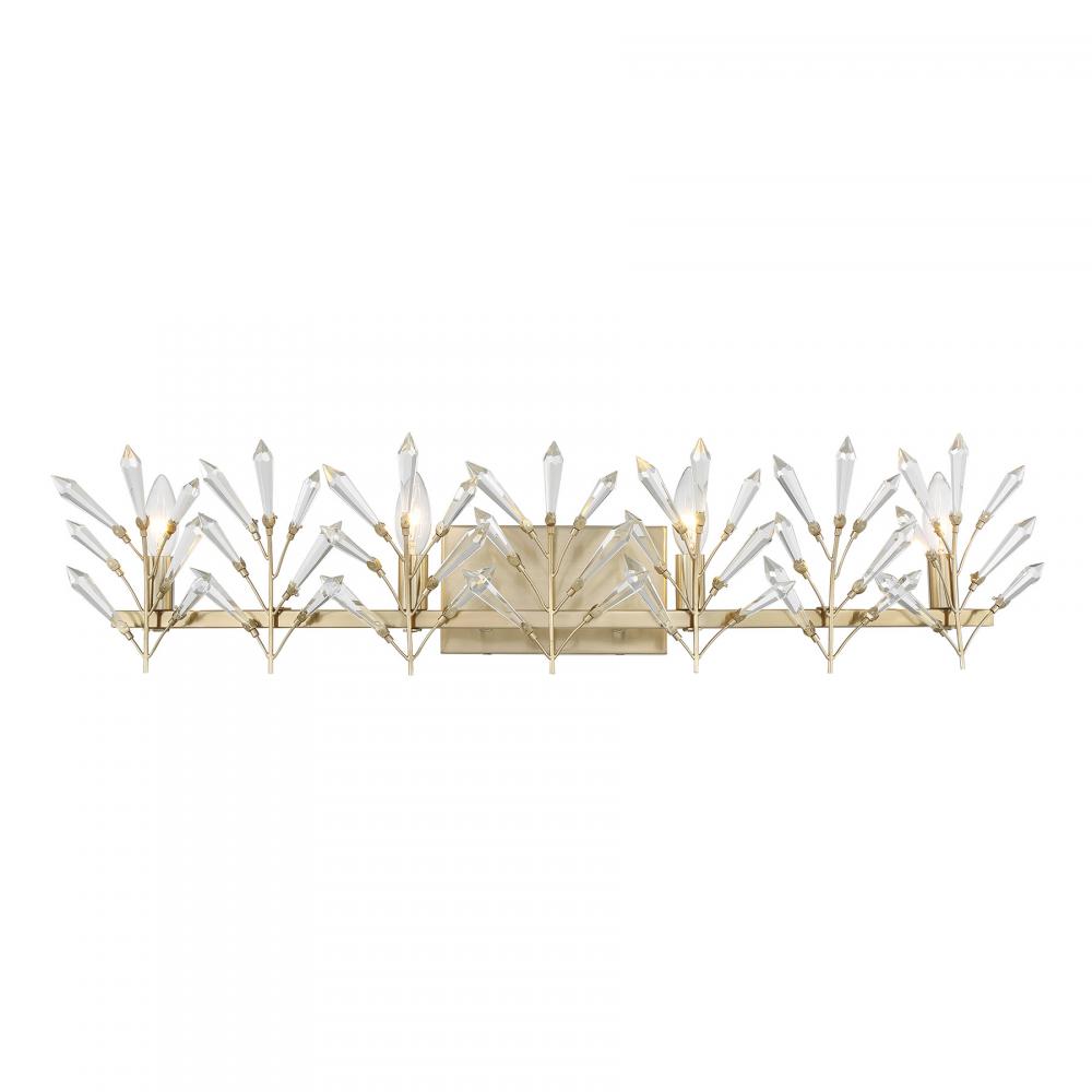 Orianna 4-Light Bathroom Vanity Light in Noble Brass