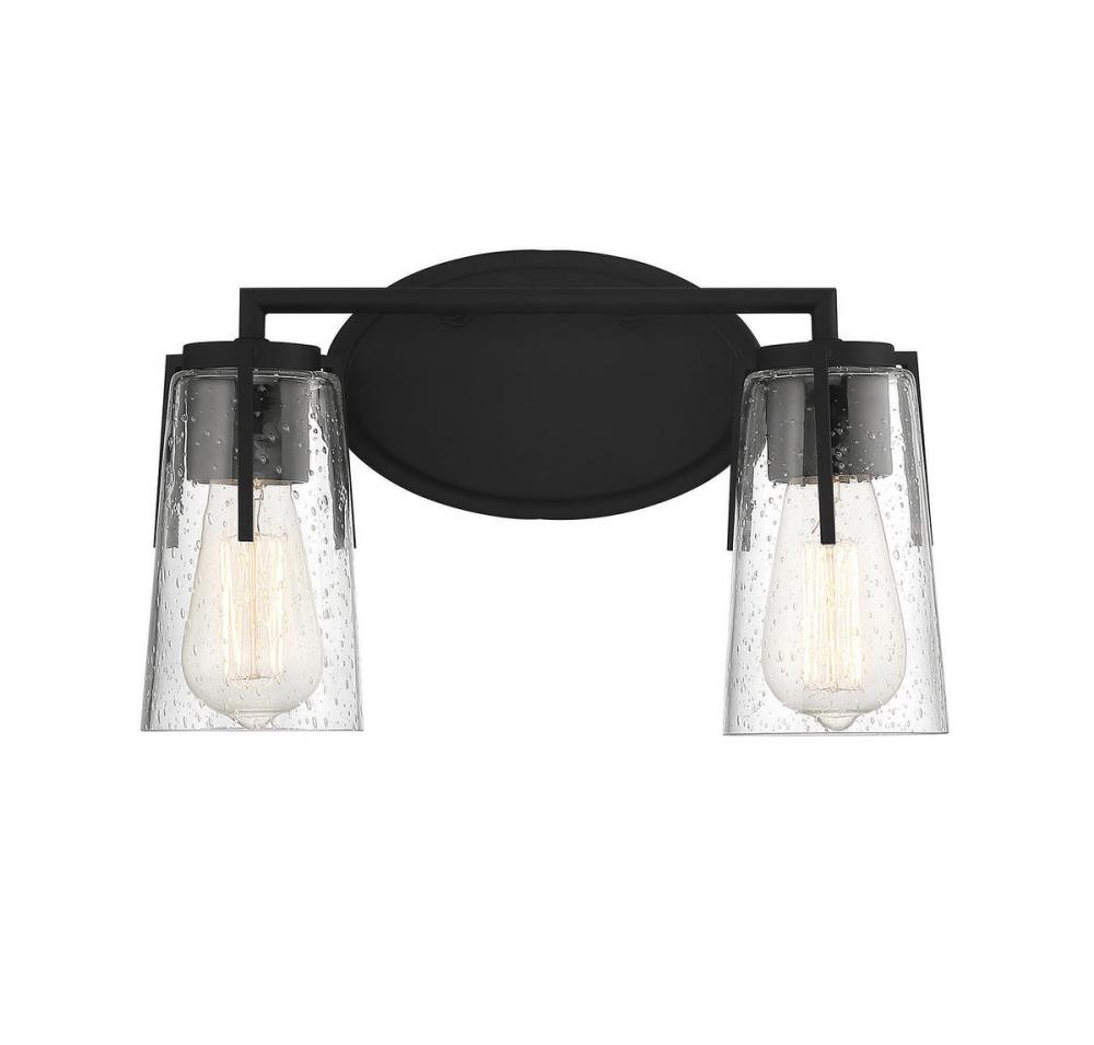 Sacremento 2-Light Bathroom Vanity Light in Black