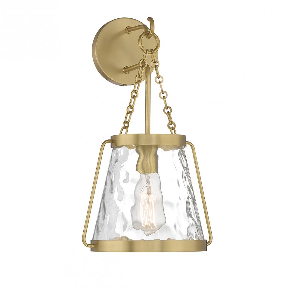 Crawford 1-Light Wall Sconce in Warm Brass