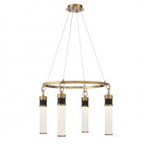 Savoy House 1-1641-4-143 - Abel 4-Light LED Chandelier in Matte Black with Warm Brass Accents