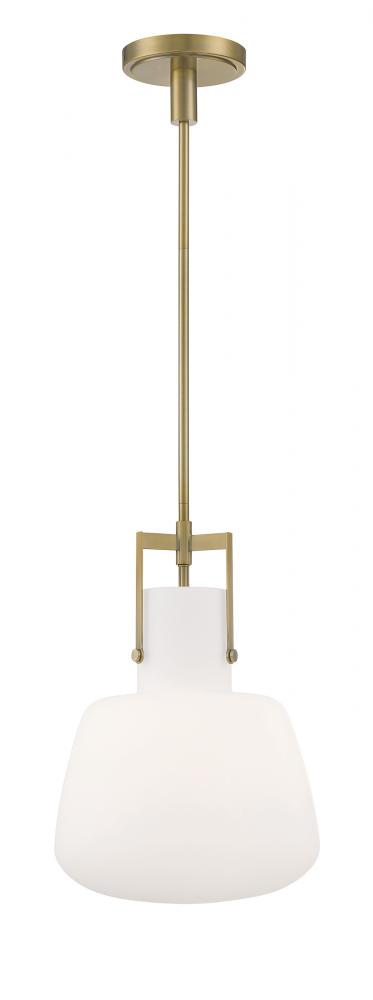 Izel 1-Light Glass Pendant - Antique Brass