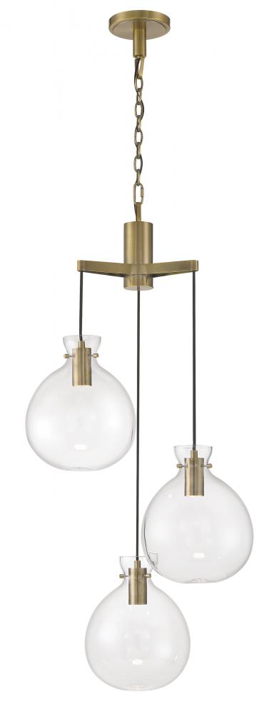 Selina Tiered Globe LED Chandelier - Antique Brass