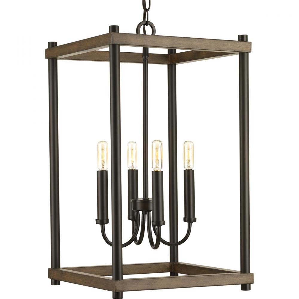 Fontayne Collection Four-Light Antique Bronze Farmhouse Pendant Light