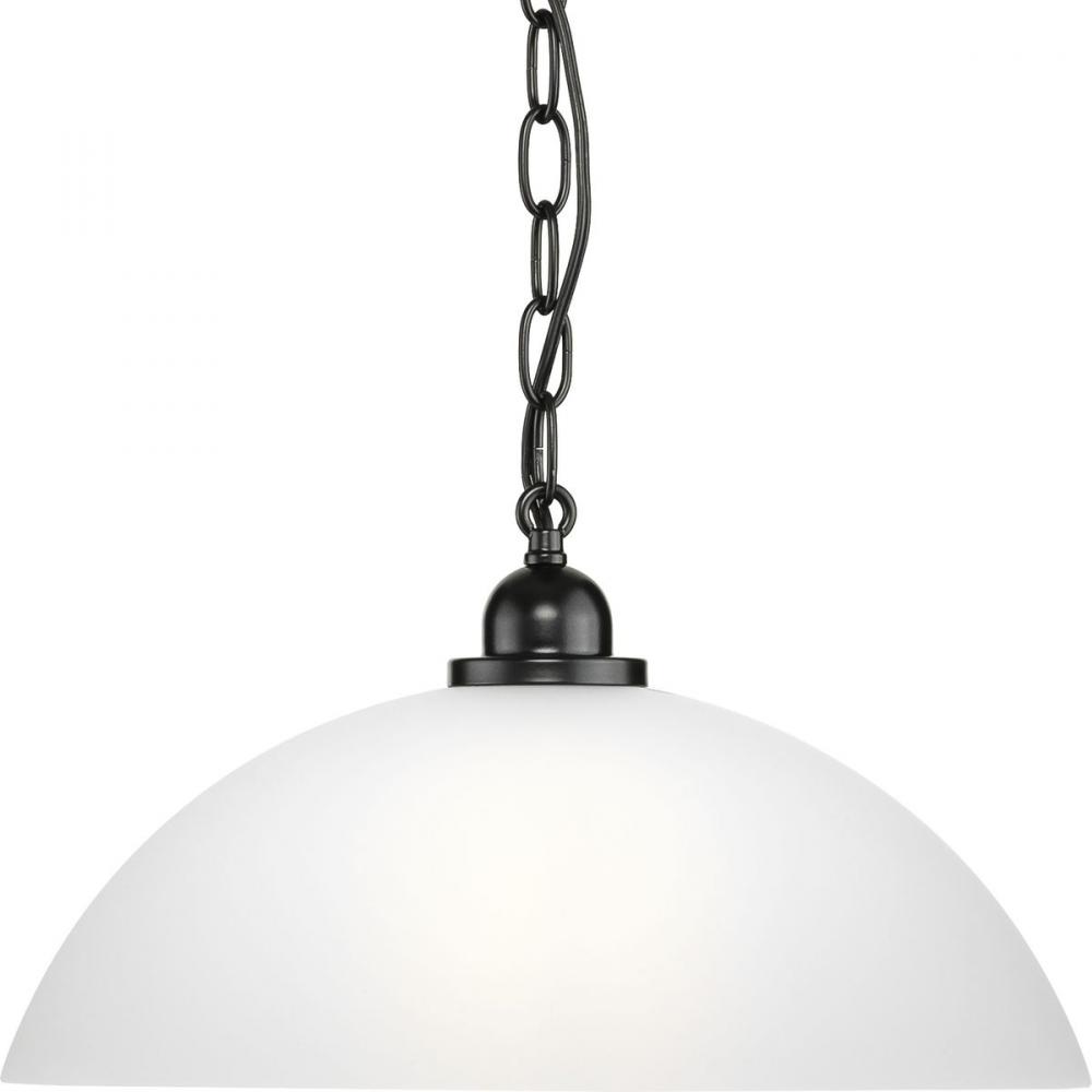 Classic Dome Collection One-Light Matte Black Transitional Pendant