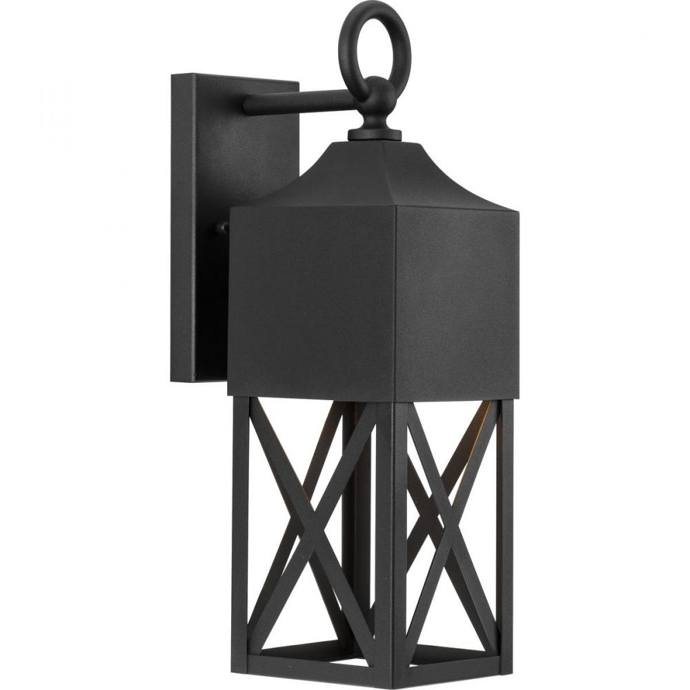 Birkdale Collection One-Light Modern Farmhouse Textured Black Outdoor Wall Lantern