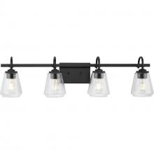 Progress P300475-31M - Martenne Collection Four-Light Matte Black Modern Farmhouse Vanity Light