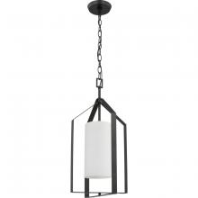 Progress P500433-31M - Vertex Collection One-Light Matte Black Etched White Contemporary Foyer Light