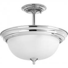 Progress P3927-15ET - Two-Light Dome Glass 13-1/4" Semi Flush Convertible