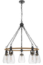 CAL Lighting FX-3824-5 - 33.5 in . 5 Light Black Metal Pendants with Clear