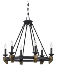 CAL Lighting FX-3517/6 - 60W X 12 Cruz Metal/Wood Chandelier